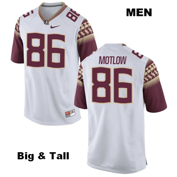 Men's NCAA Nike Florida State Seminoles #86 Justin Motlow College Big & Tall White Stitched Authentic Football Jersey RIK1669JT